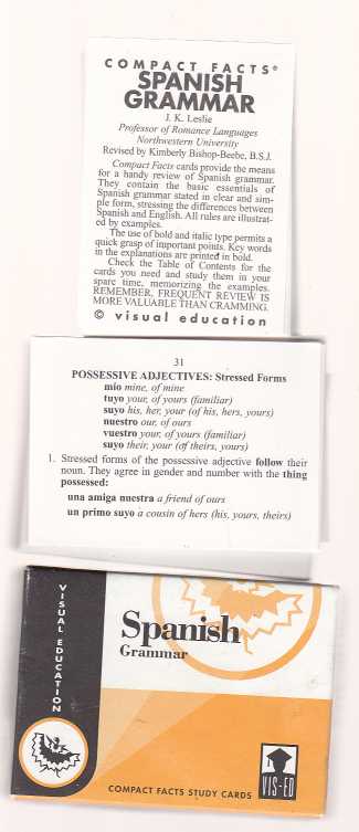 Image for Spanish Grammar Compact Facts Study Cards Visual Education