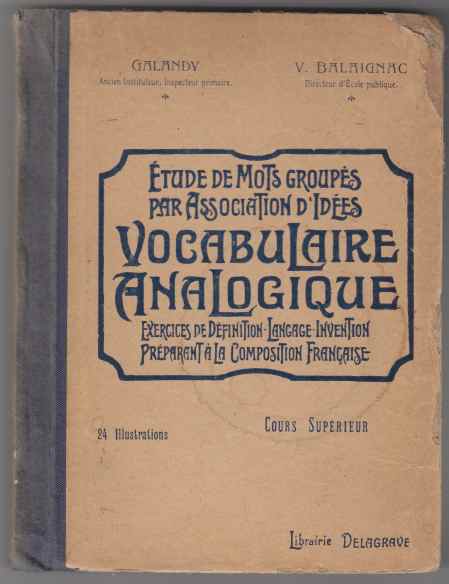 Image for Etude De Mots Groupes Par Association D'Idlees Vocabulaire Analogique. Cours Superieur