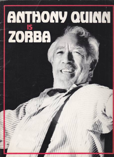 Image for Anthony Quinn is Zorba Souvenir Programme w/ Brief Actor Bio Sheet Laid In