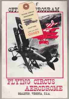 Image for Official Program Flying Circus Aerodrome Bealeton, Virginia U.S.A. And Ticket for Admission 1971