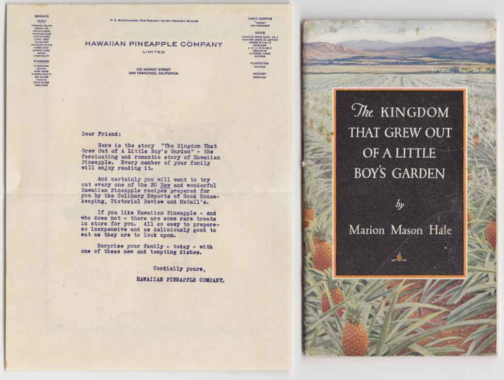 Image for The Kingdom That Grew Out of a Little Boy's Garden Dole Pineapple w/Publisher's Letter