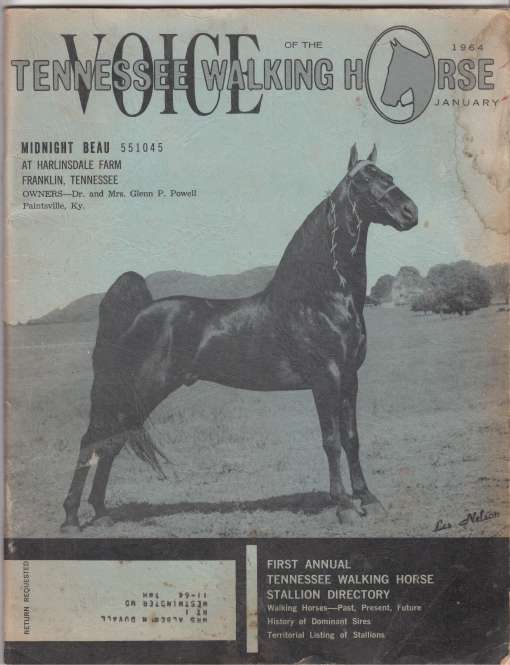 Image for Voice of the Tennessee Walking Horse. January 1964. Vol 5, No. 1.