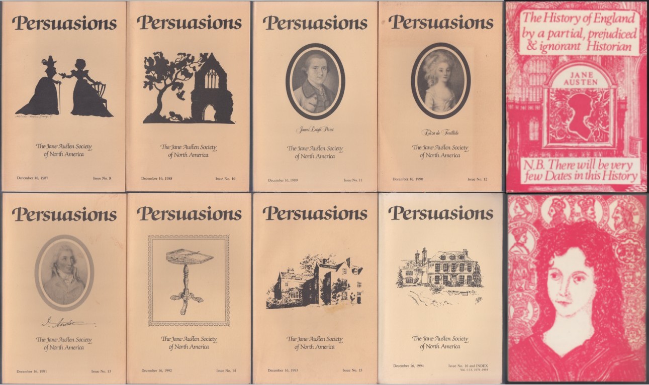 Image for 8 Volumes: Persuasions Issue 9 Dec 1987 - Issue 16 And Index Dec 1994 Plus Bonus Jane Austen Booklet