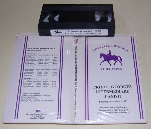 Image for Prix St. Georges Intermediare I and II  Dressage at Aachen 1992 VHS Tape